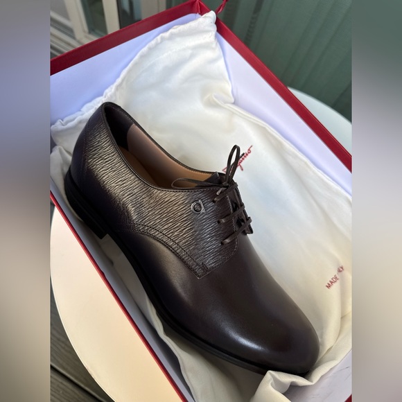 $750 FERRAGAMO Men’s Spencer Lace-Up Leather Loafers Shoes - Picture 9 of 11